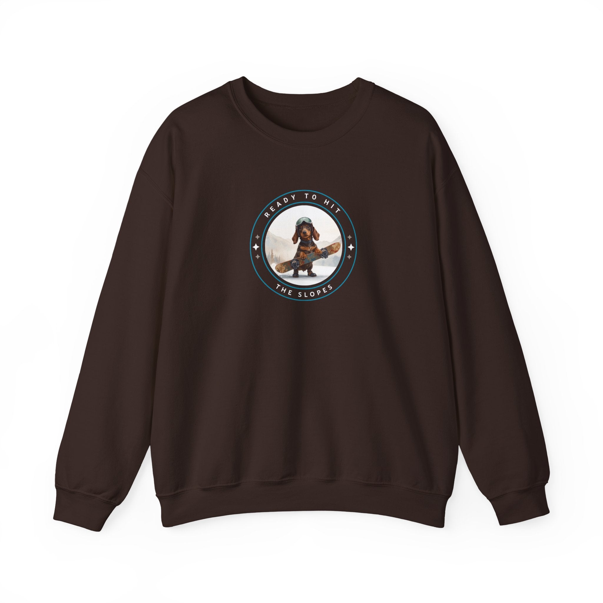 Husky Dog Circle Badge Crewneck Sweatshirt | Ready to Ride Arctic Design