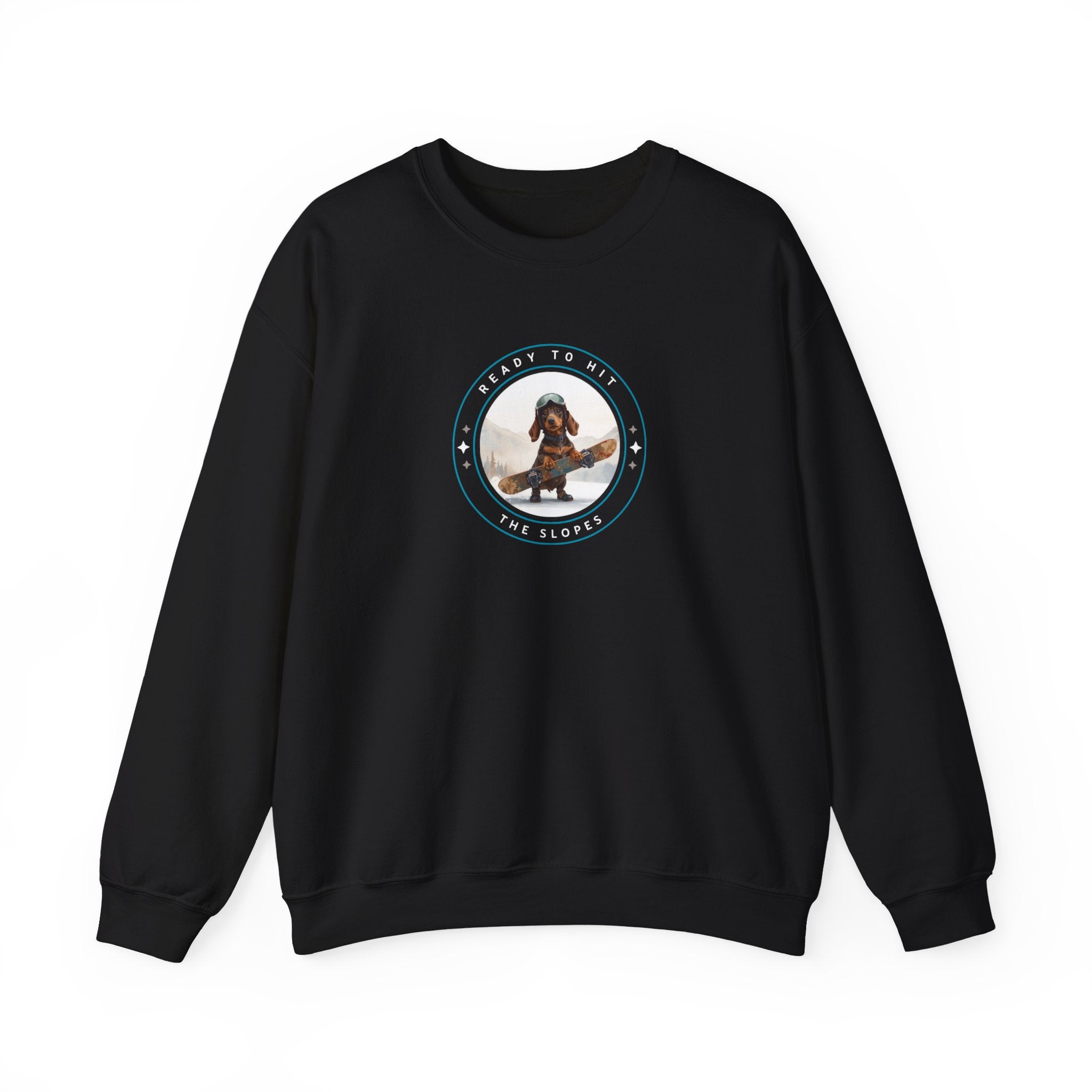 Husky Dog Circle Badge Crewneck Sweatshirt | Ready to Ride Arctic Design