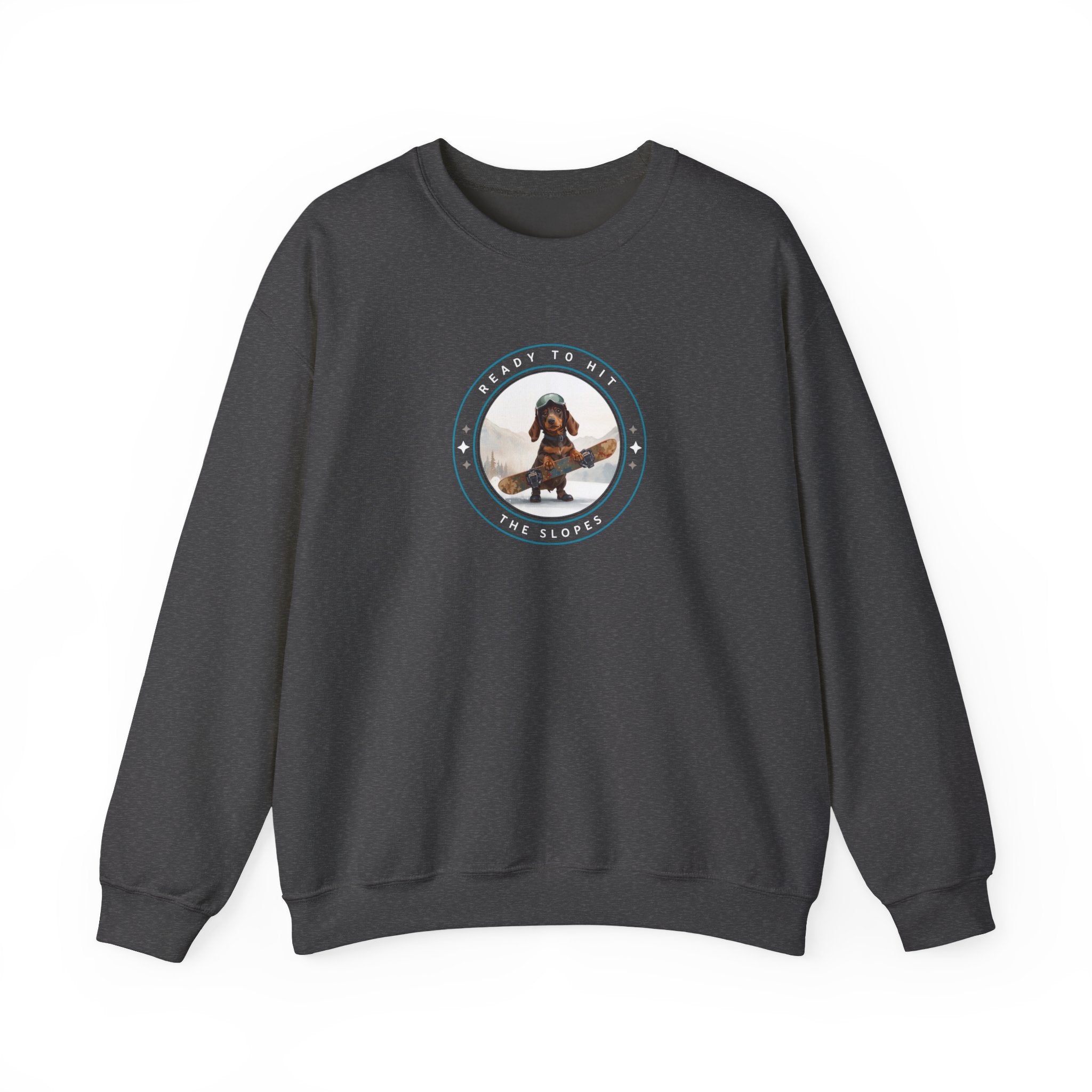 Husky Dog Circle Badge Crewneck Sweatshirt | Ready to Ride Arctic Design